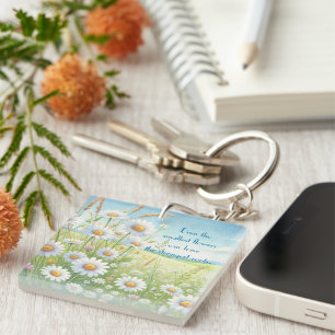 Daisy Field & Quote Key Ring