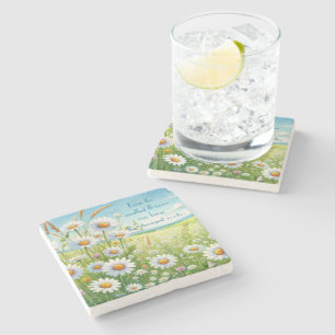 Daisy Field & Quote Stone Coaster