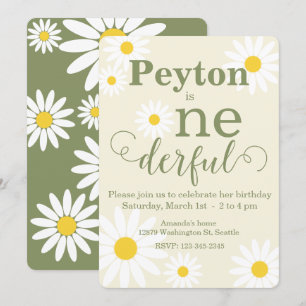 Daisy First Birthday Invitation