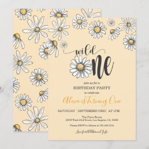 Daisy First Birthday Invitation - Wild One - Ylw