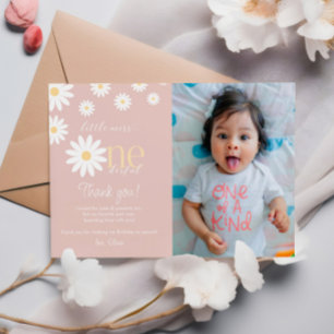Daisy First Birthday Thank You Card Retro Daisy