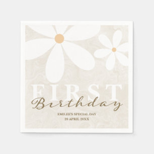 Daisy First Birthday Themed Party Napkin