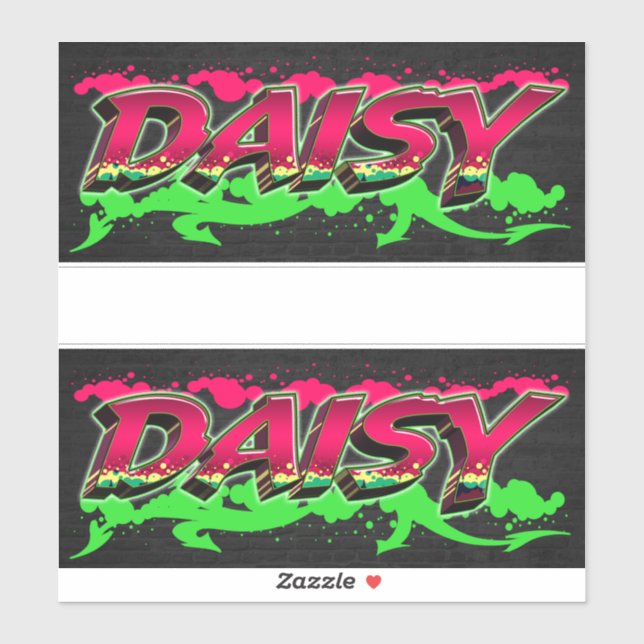 Daisy First Name Graffiti Sticker (Sheet)