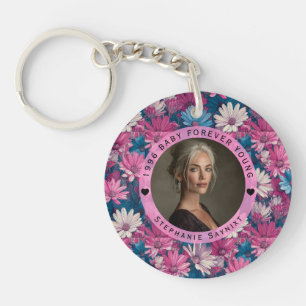 Daisy Floral 60Th Birthday Gift For Niece Key Ring