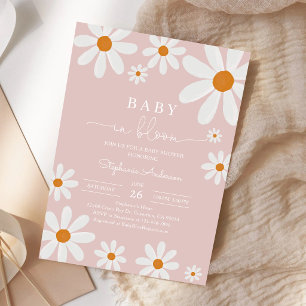 Daisy Floral Baby Shower Invitation