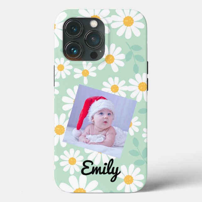 Daisy floral boho retro photo I Phone Case (Back)