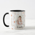 Daisy floral boho retro photo natural orange chic mug<br><div class="desc">Daisy floral boho retro girly natural and orange photo gift design.</div>