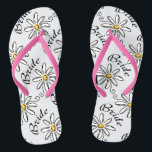 Daisy Floral Bride Flip Flops<br><div class="desc">Bride flip flops and casual footwear.</div>