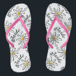 Daisy Floral Bride Flip Flops<br><div class="desc">Bride flip flops and casual footwear.</div>