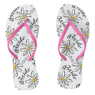 Daisy Floral Bride Flip Flops