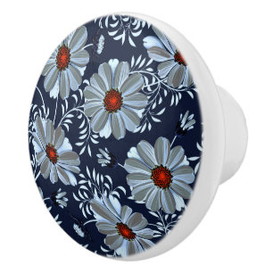 Daisy Floral Ceramic Knob