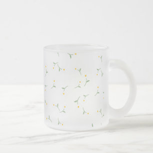 Daisy Floral glass Mug Hand-Drawn Flower Desi