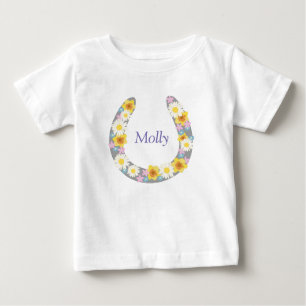 Daisy Floral Horse Shoe Garment Baby T-Shirt