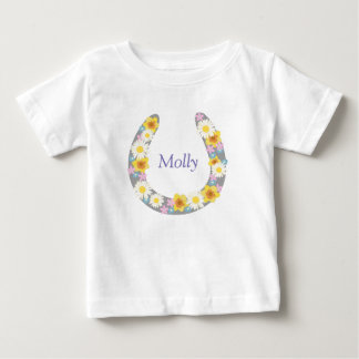 Daisy Floral Horse Shoe Garment Baby T-Shirt
