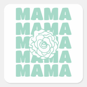 Daisy Floral Mama Square Sticker