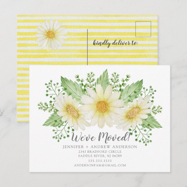 Daisy Floral Moving Announcement (Front/Back)