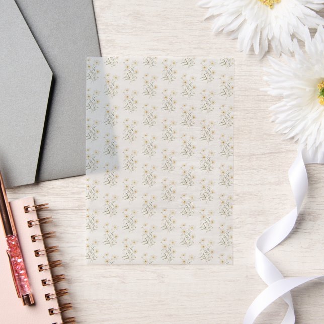 Daisy Floral Pattern Wedding Vellum Invitations (Creator Uploaded)