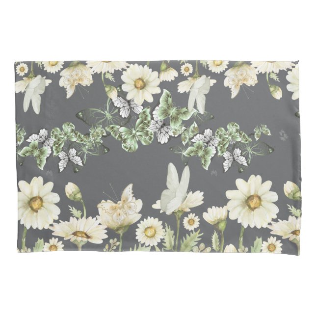 Daisy Floral Pillowcases  (Front-Left)