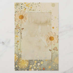 Daisy Floral Pressed Flowers  Stationery