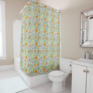 Daisy floral shower curtain