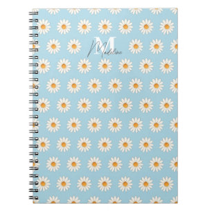 Daisy Floral Spiral Notebook – Personalized Name