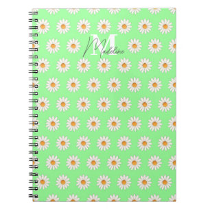 Daisy Floral Spiral Notebook – Personalized Name