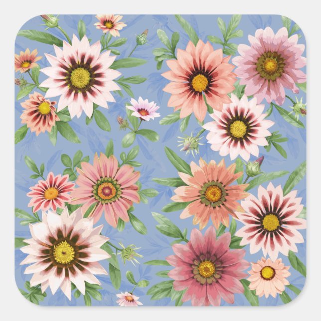 Daisy Floral Square Sticker (Front)