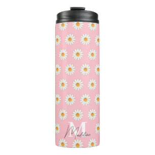 Daisy Floral Thermal Tumbler – Aesthetic Insulated