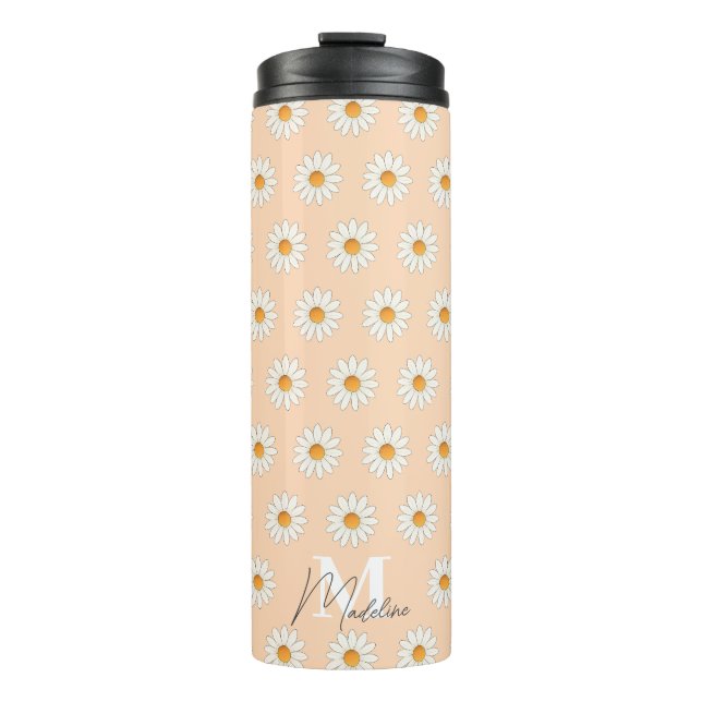 Daisy Floral Thermal Tumbler – Aesthetic Insulated (Front)