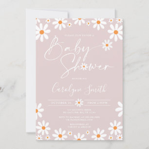 Daisy Floral Watercolor Baby shower invitation