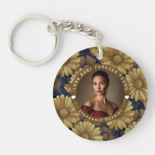 Daisy Floral Women Birthday Party Key Ring
