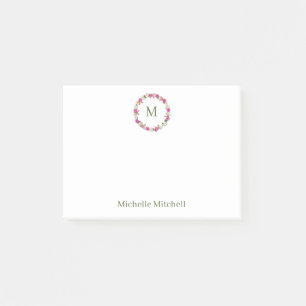 Daisy floral wreath post-it notes