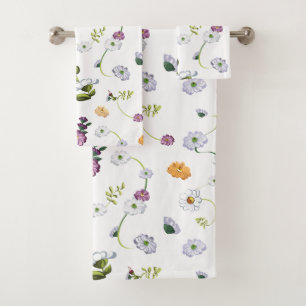 Daisy flower 2 bath towel set