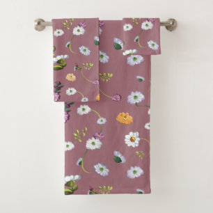 Daisy flower 3 bath towel set