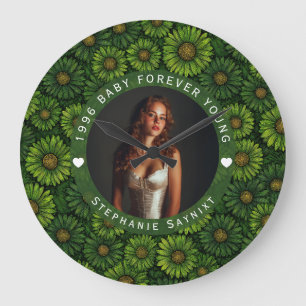Daisy Flower Adult Birthday Beautiful Large Clock
