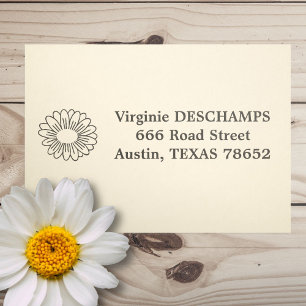Daisy Flower and Address Self-inking Stamp