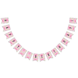 Daisy Flower and Bow Birthday Bunting Banner