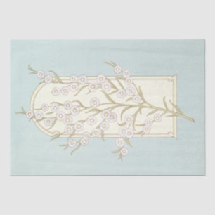 Daisy Flower Arch Teal Blue Decoupage Art Tissue Paper