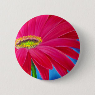 DAISY FLOWER ART - MULTI 6 CM ROUND BADGE