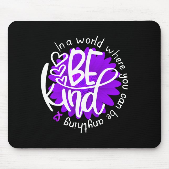 Daisy Flower Be Kind Purple Overdose Awareness Kin Mouse Mat (Front)