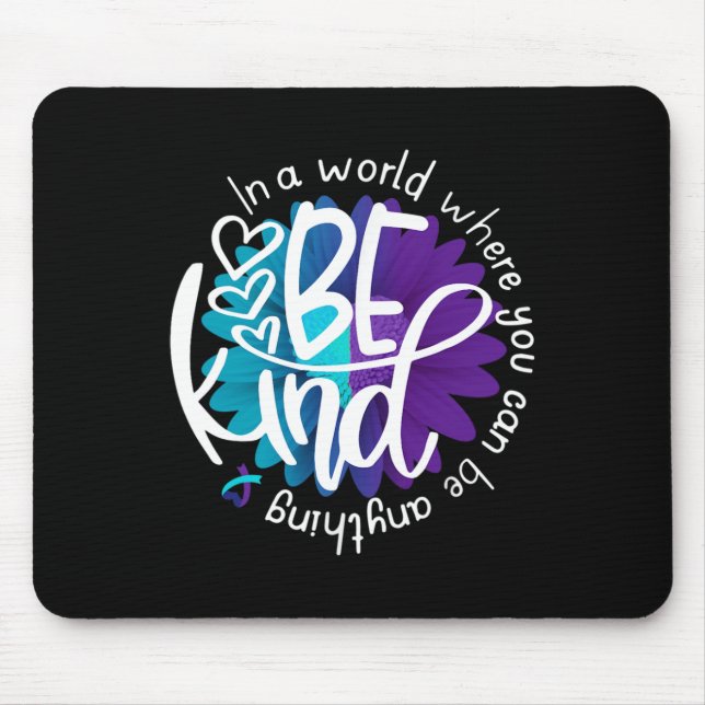 Daisy Flower Be Kind Suicide Prevention Awareness  Mouse Mat (Front)