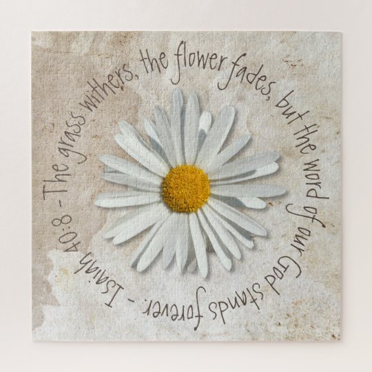 Daisy Flower Bible Verse Christian Isaiah 408 Jigsaw Puzzle