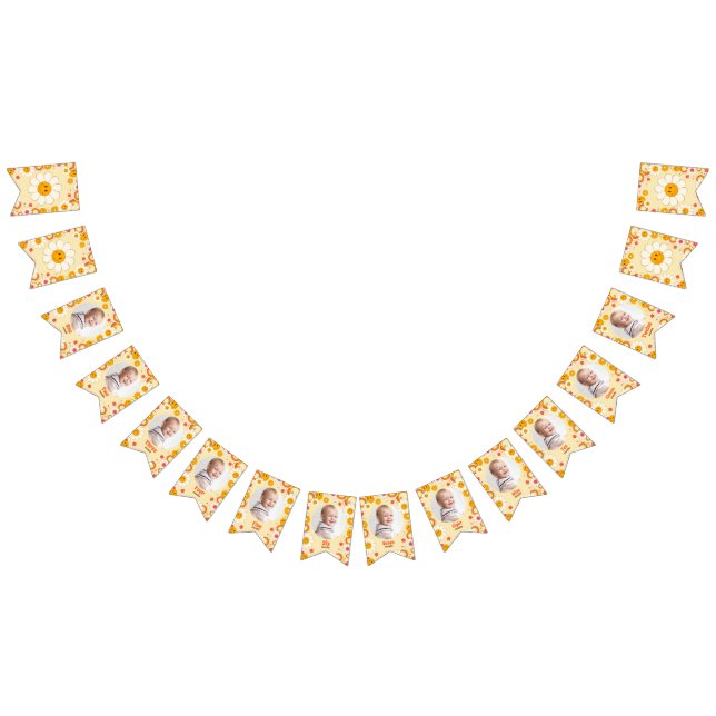 Daisy Flower Birthday Monthly Photo Bunting Flags (All)