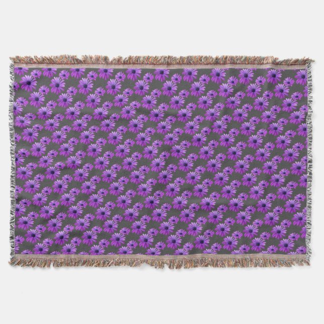 Daisy Flower Blanket Purple Daisies Throw Blanket (Front)