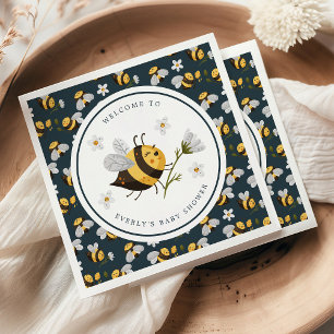 Daisy Flower Bumblebee Bee Baby Shower Napkin