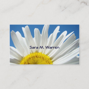 Daisy Flower Business Cards White Yellow Blue