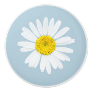 Daisy flower ceramic knob