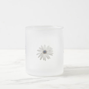 Daisy Flower Coffee Mug. Bloom and Brew... Frosted Glass Coffee Mug