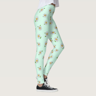 Daisy Flower Cute Floral Pastel Pattern Leggings
