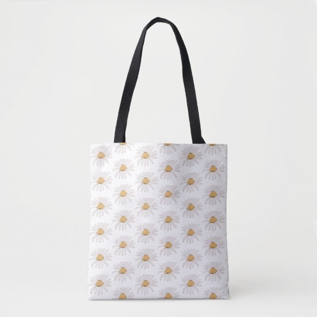 Daisy Flower Design - Custom All-Over-Print Tote B Bag (Front)